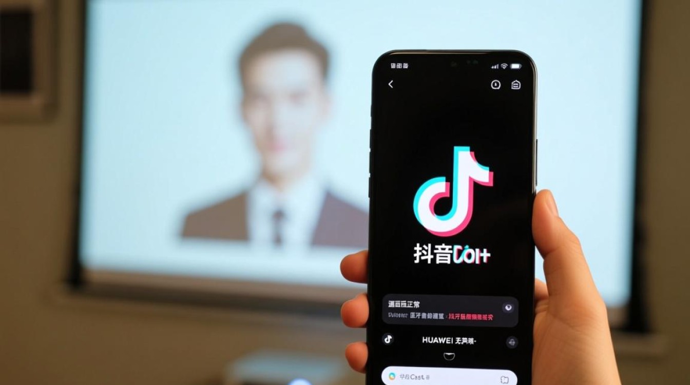 华为怎么投影抖音没声音