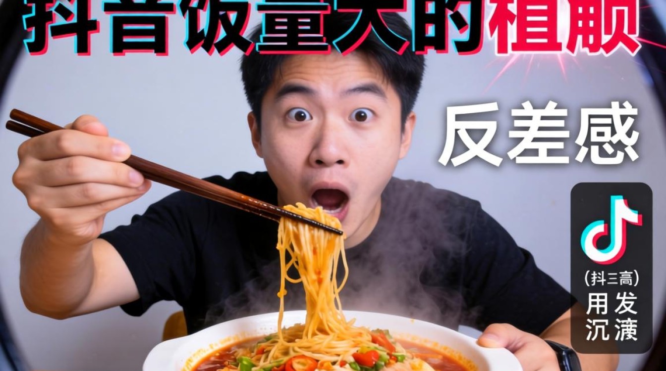 抖音饭量大的视频怎么拍