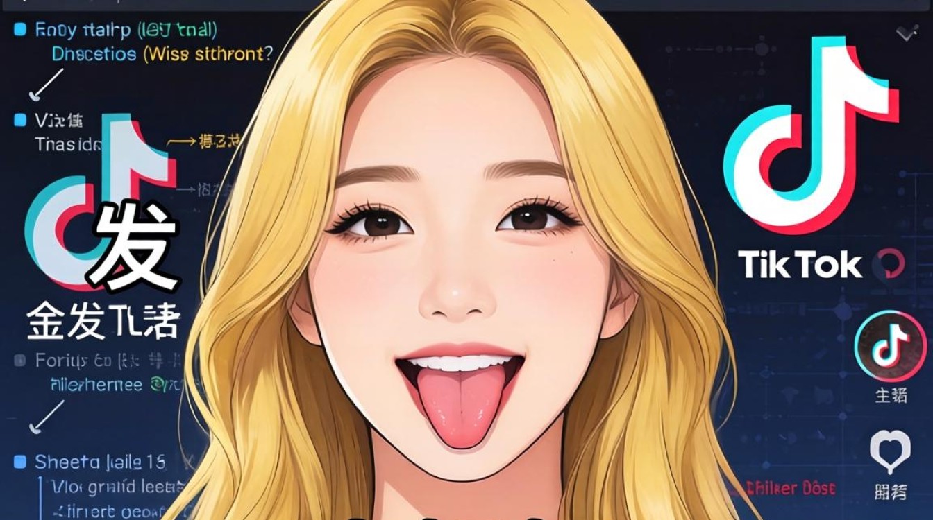 TikTok金发小姐姐吐舌怎么拍