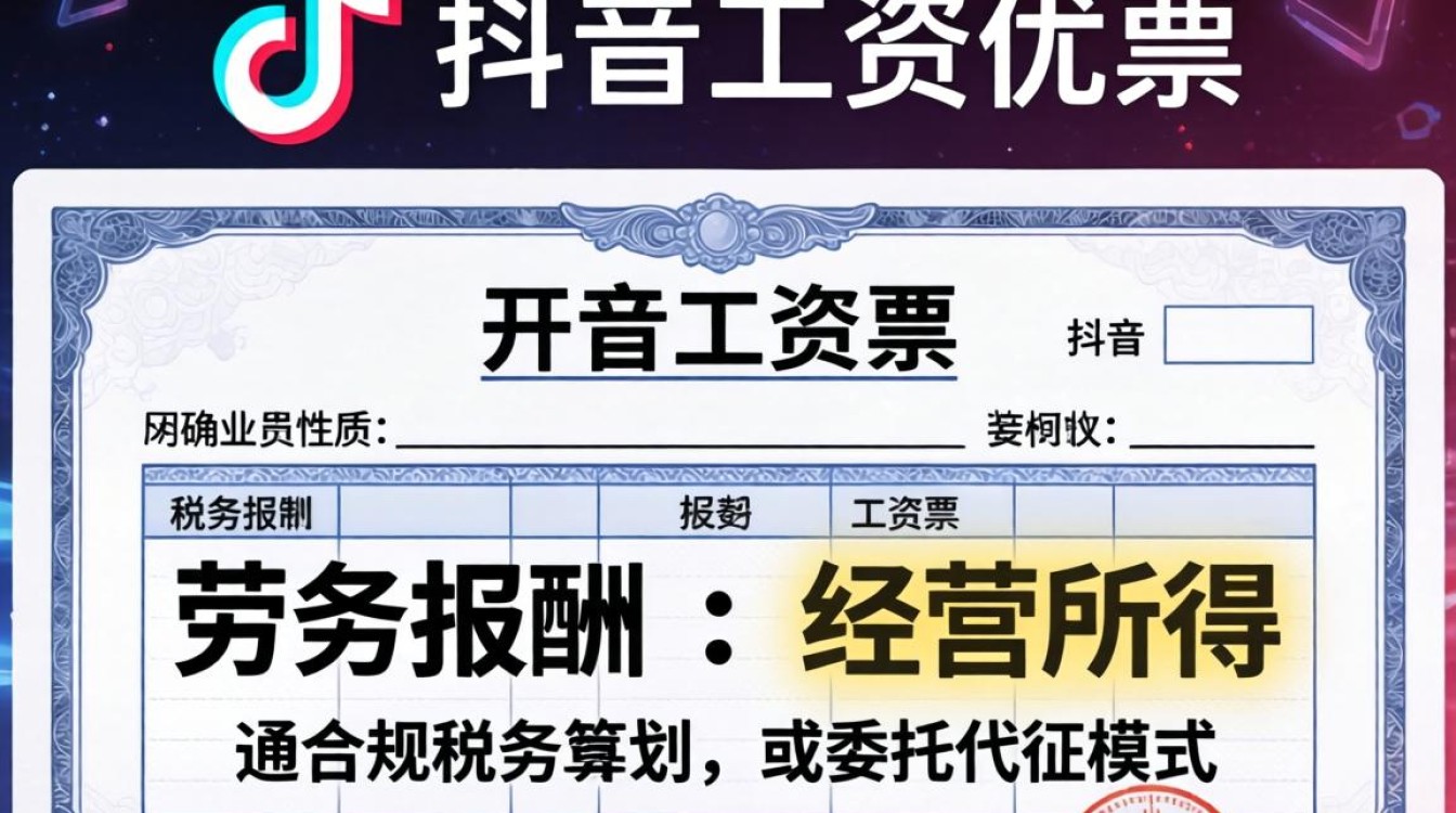 抖音怎么能开工资发票
