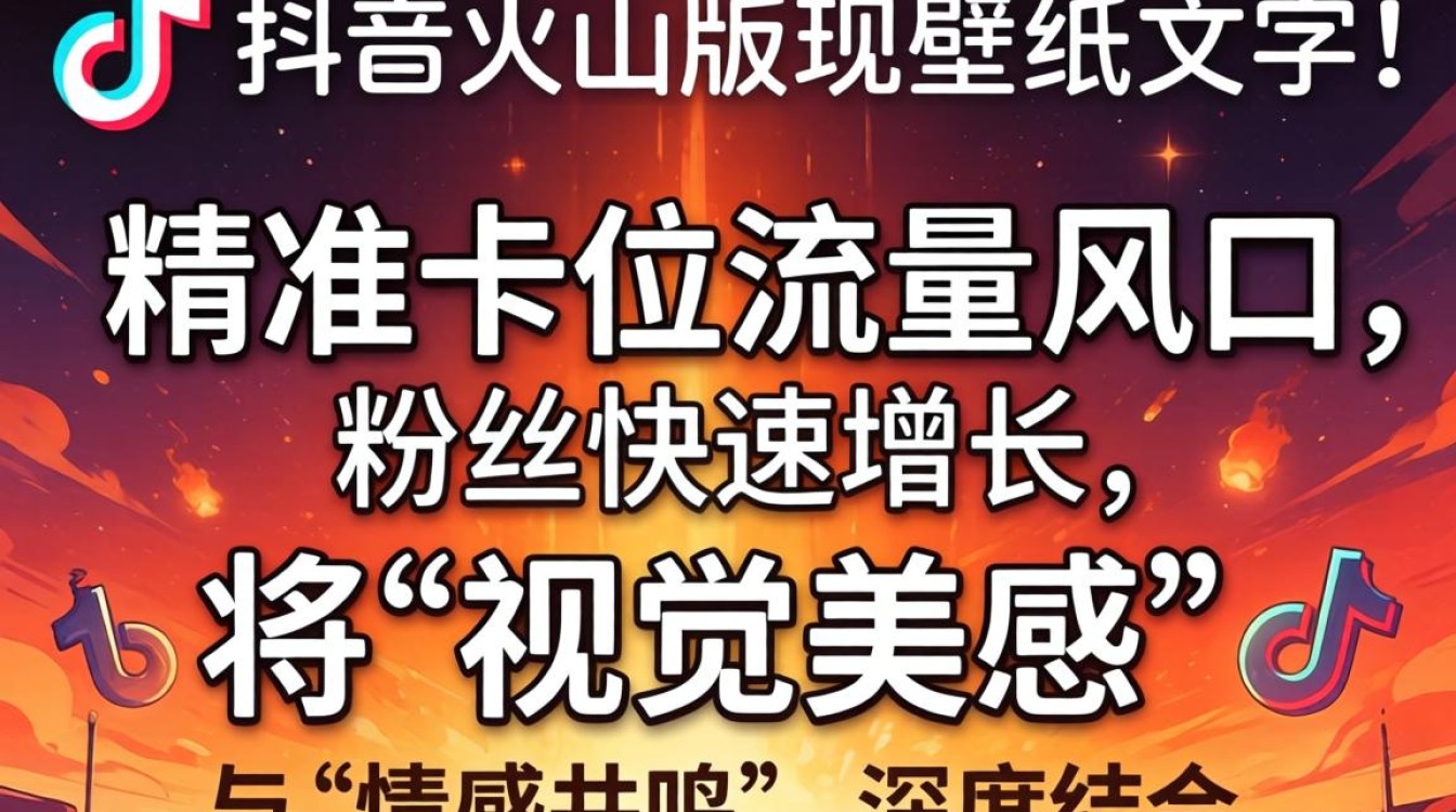 抖音火山壁纸文字怎么弄