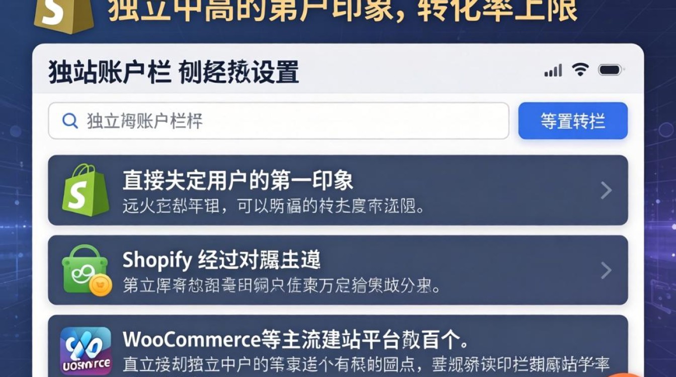 独立站账户栏设置哪个好