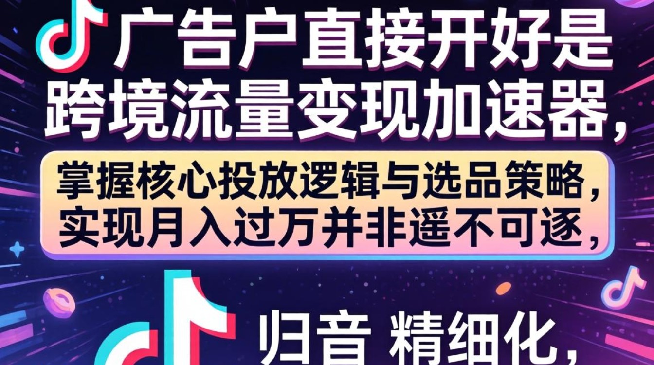 TikTok广告户直接开好怎么变现