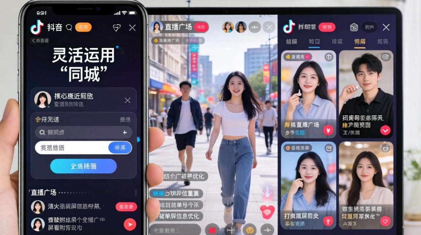 抖音多屏看附近的人怎么操作
