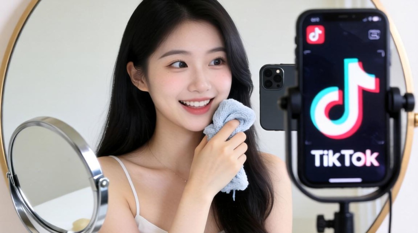 海外tiktok美女擦镜子持续收入增长