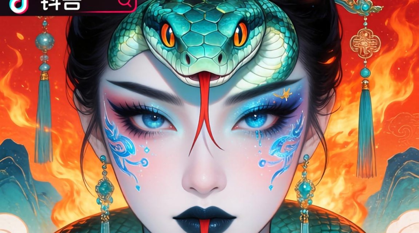 抖音上的青蛇妆怎么化妆