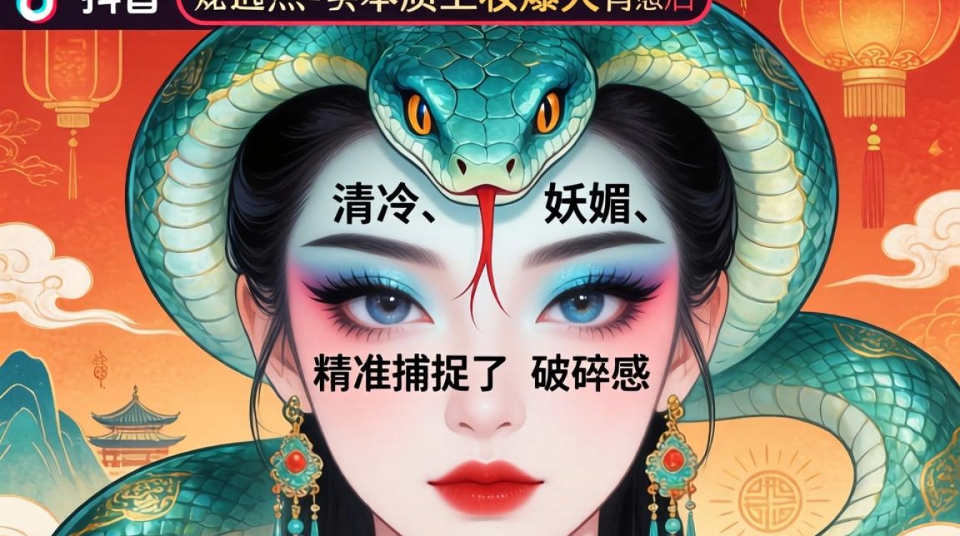 抖音上的青蛇妆怎么化妆