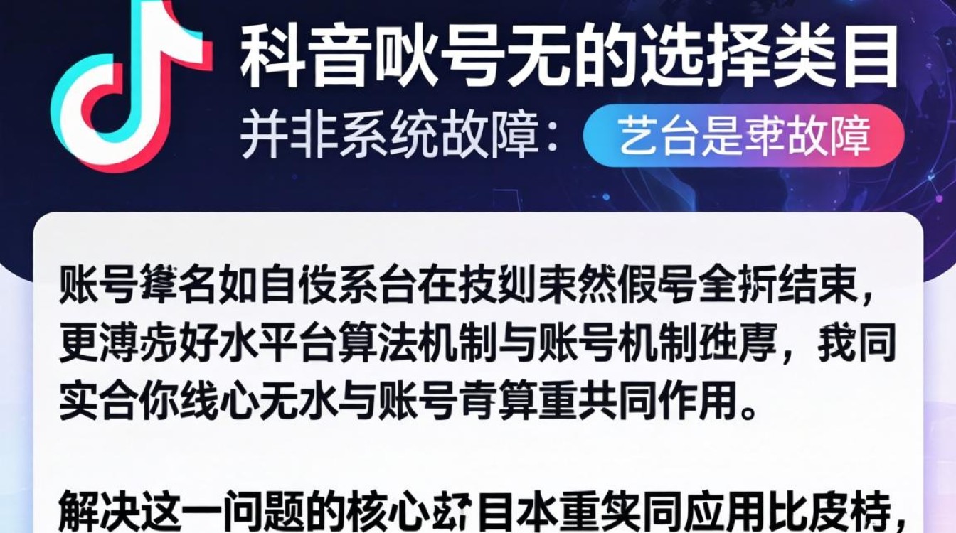 TikTok里面不能选择类目怎么办