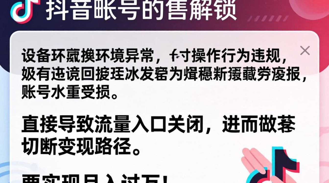 抖音账号解锁失败原因及解决方法