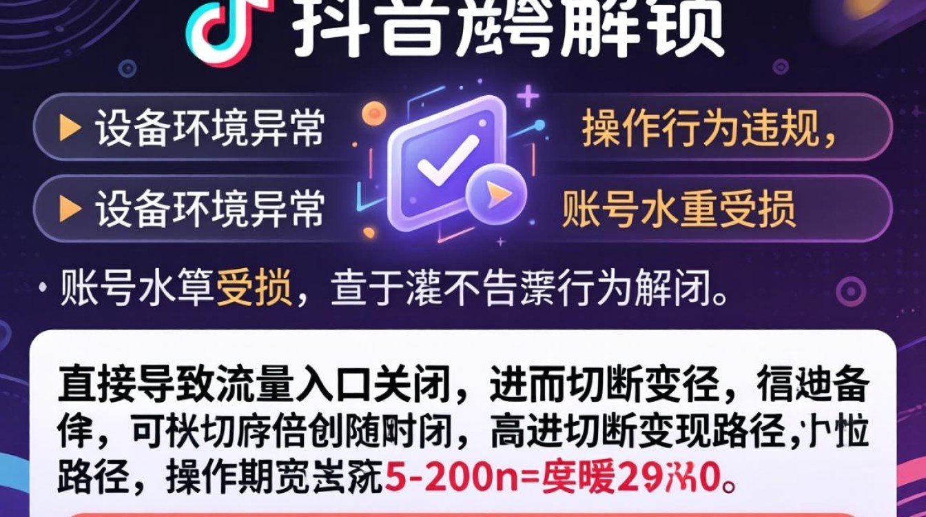 抖音账号解锁失败原因及解决方法