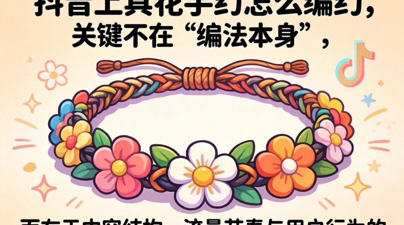 花朵手链编织教程抖音爆款流量词