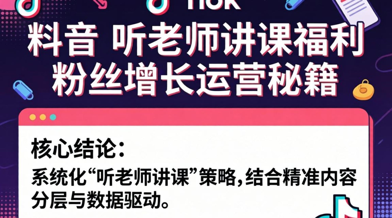 TikTok听老师讲课福利粉丝增长运营秘籍