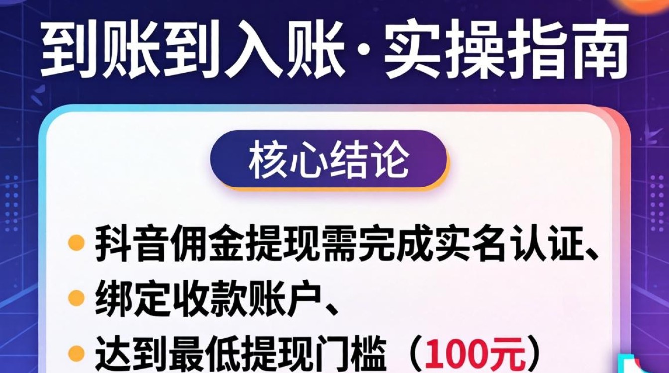 抖音电商佣金提现流程及注意事项