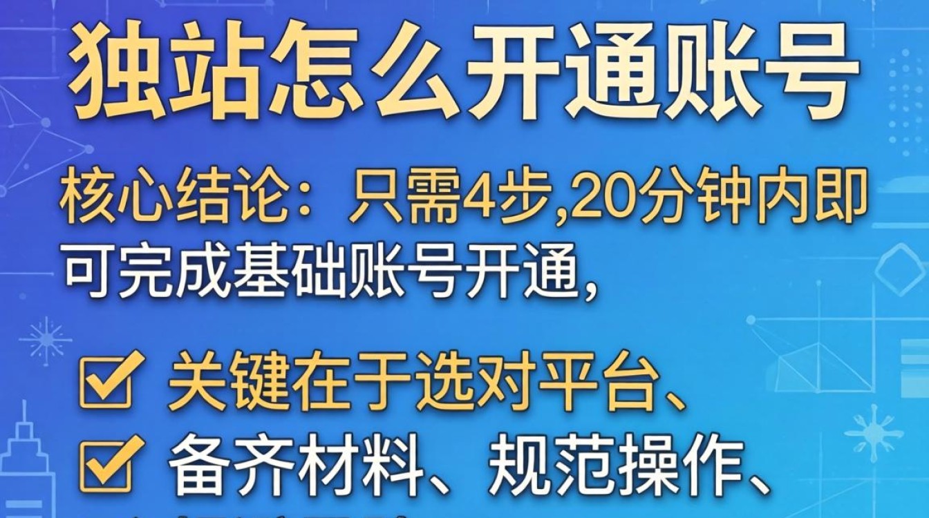 独立站怎么开通账号