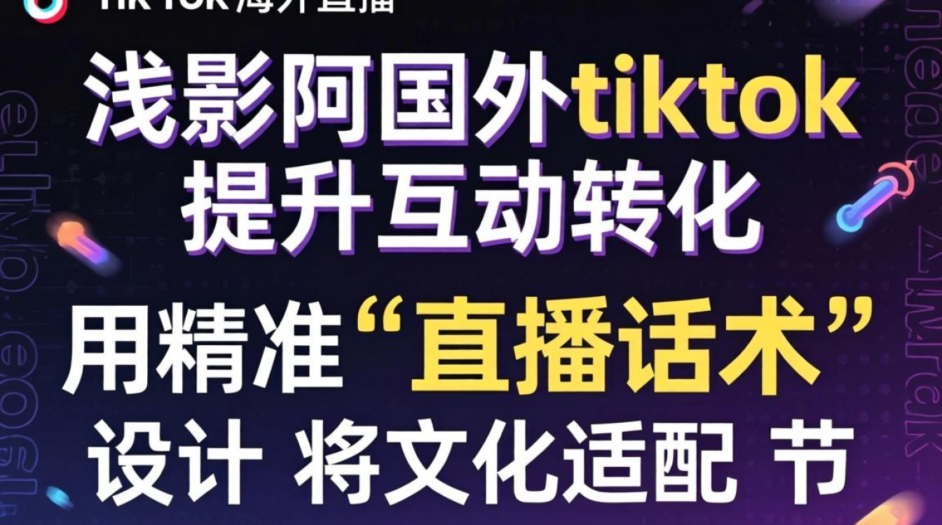 浅影阿国外TikTok直播话术提升互动转化率