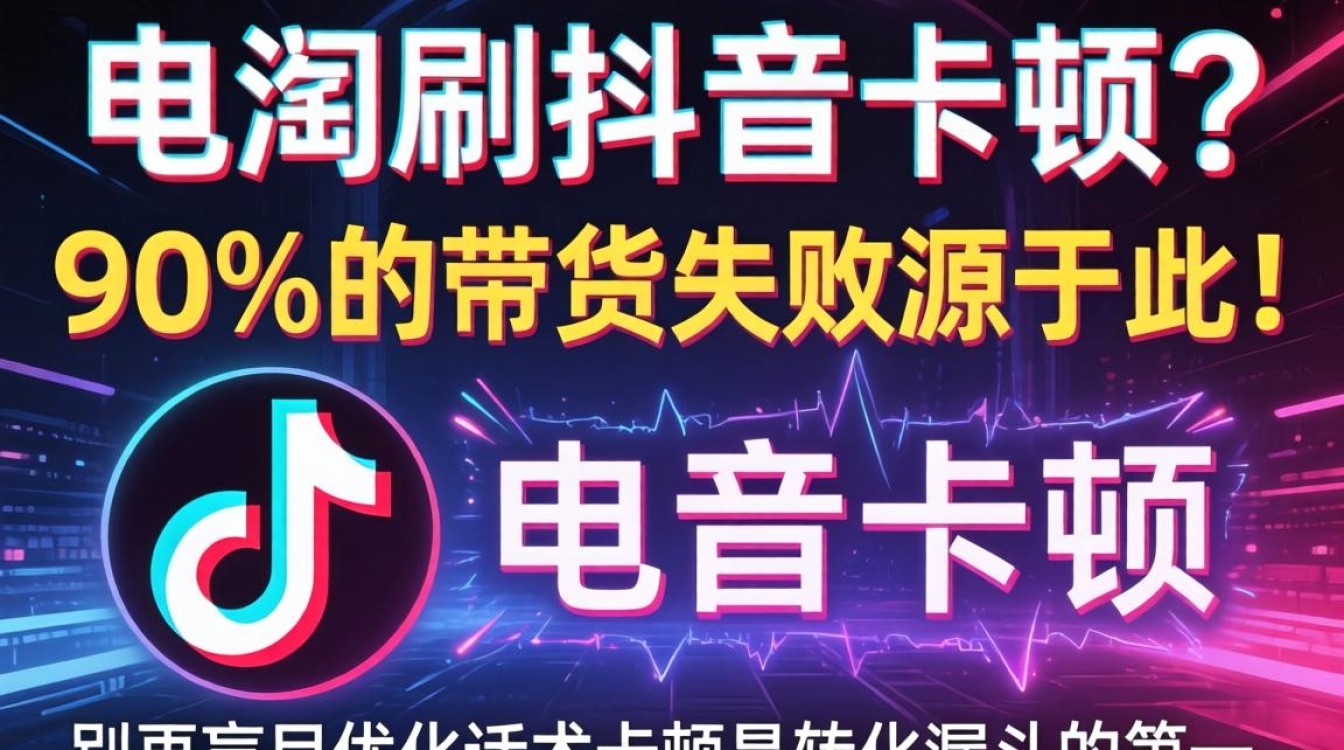 电脑刷抖音卡顿原因及带货话术与转化技巧