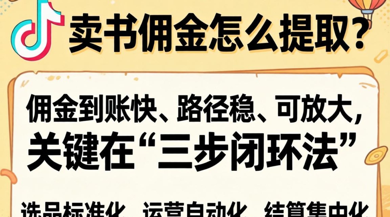 抖音卖书佣金提现流程及规模化增长方法