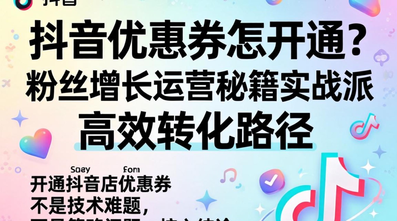 抖音店优惠券怎么开通?抖音店铺优惠券设置方法与粉丝增长运营秘籍 抖音店铺优惠券设置方法与粉丝增长运营秘籍