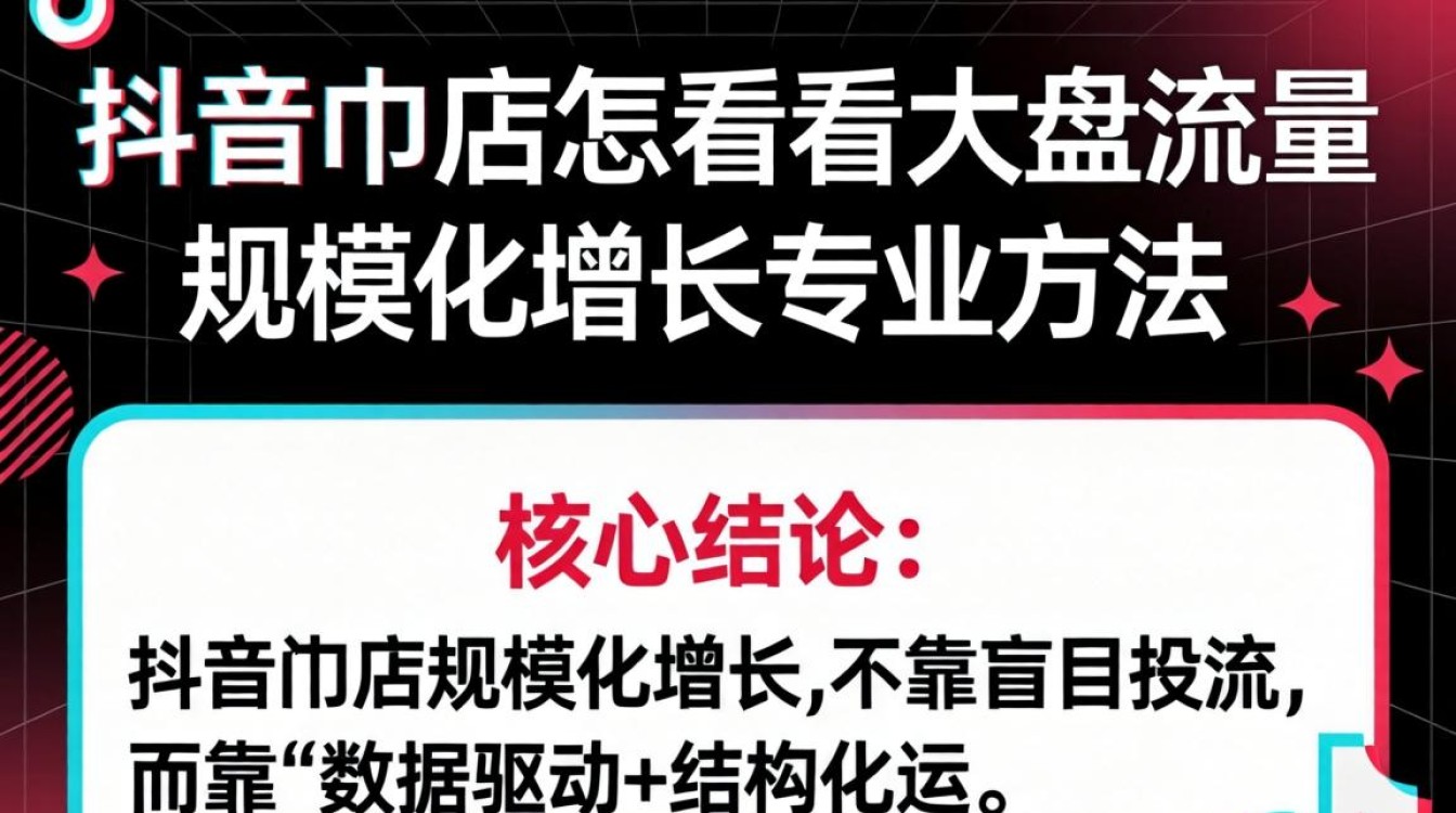 抖音小店怎么看大盘流量?抖音小店如何实现规模化增长? 抖音小店如何实现规模化增长