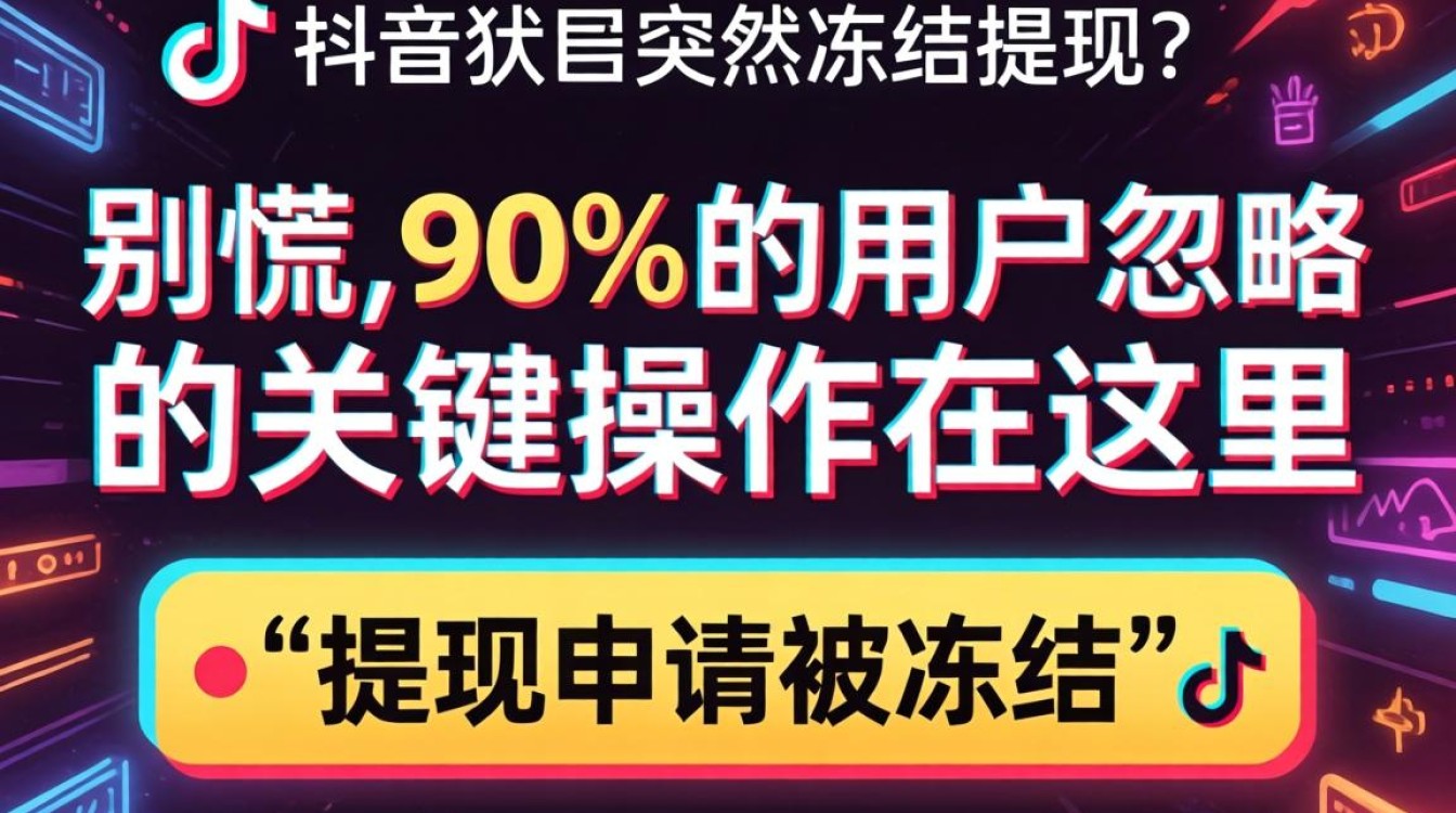 抖音冻结提现怎么解冻?提升内容曝光机制揭秘 抖音冻结提现怎么解冻