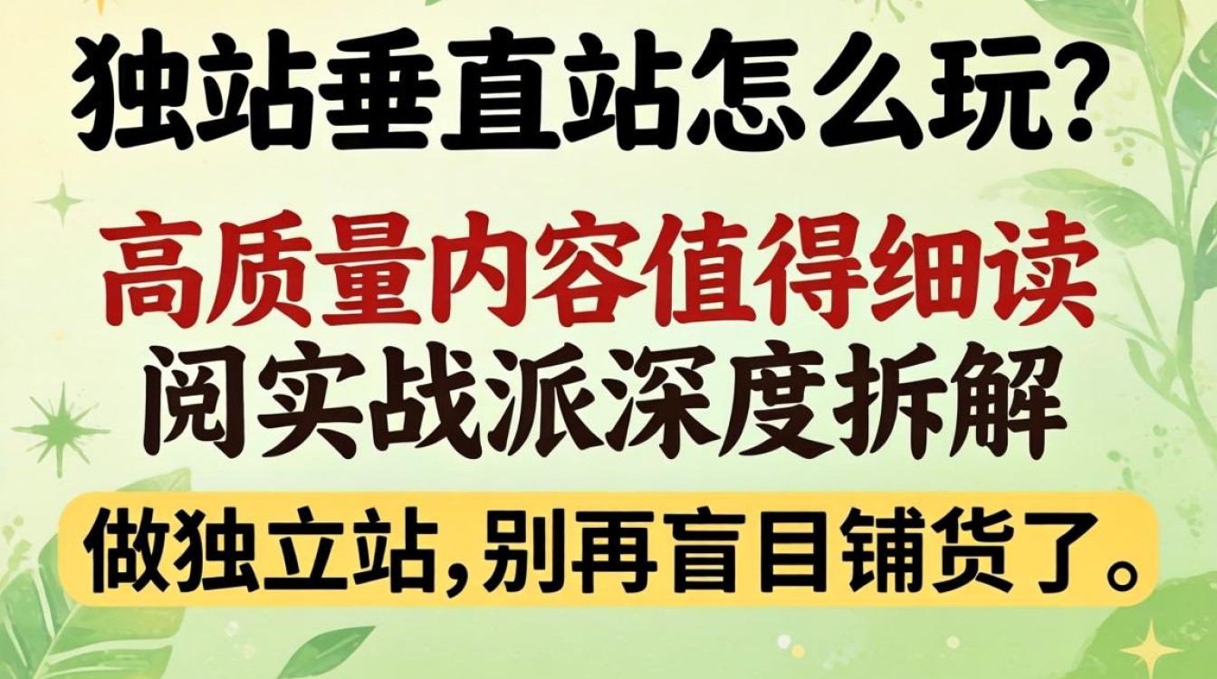 独立站垂直站运营全流程与高流量策略