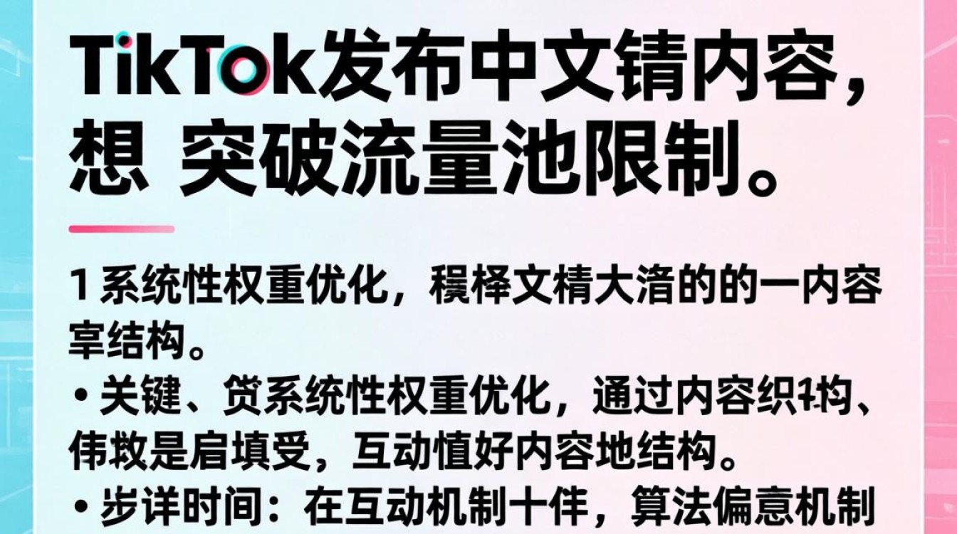 tiktok发中文怎么突破流量池?权重优化技巧 tiktok发中文怎么突破流量池