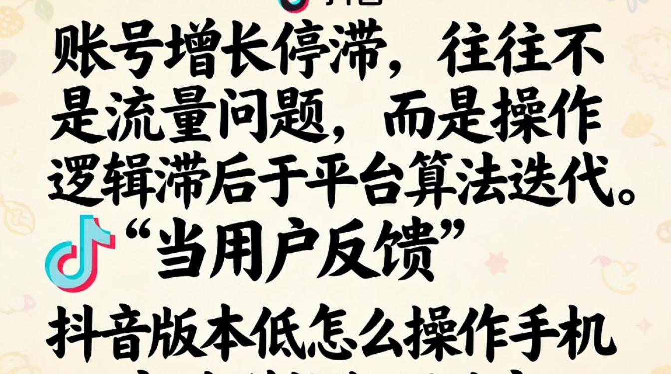 抖音版本低怎么操作手机突破增长瓶颈?抖音低版本如何实现用户增长突破? 抖音版本低怎么操作手机突破增长瓶颈