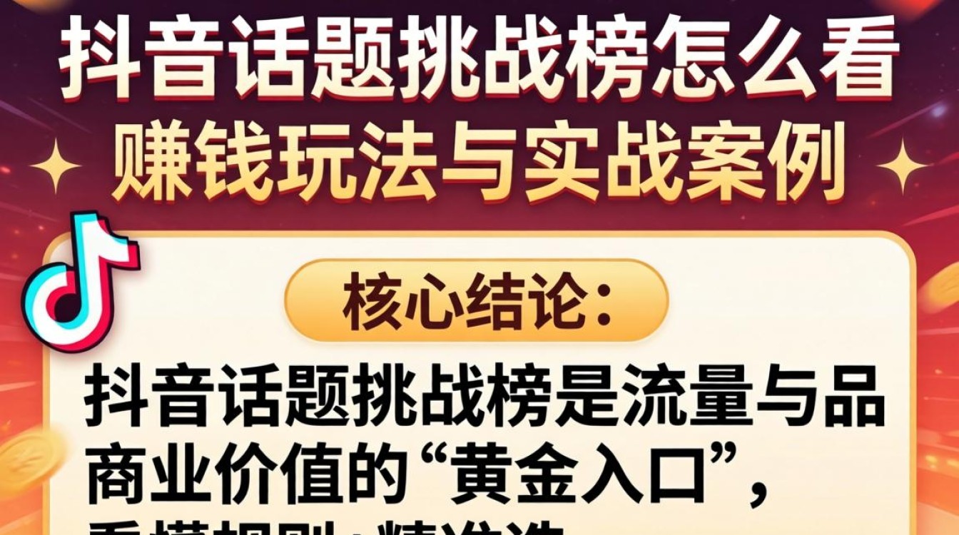 抖音挑战榜赚钱玩法与实战案例