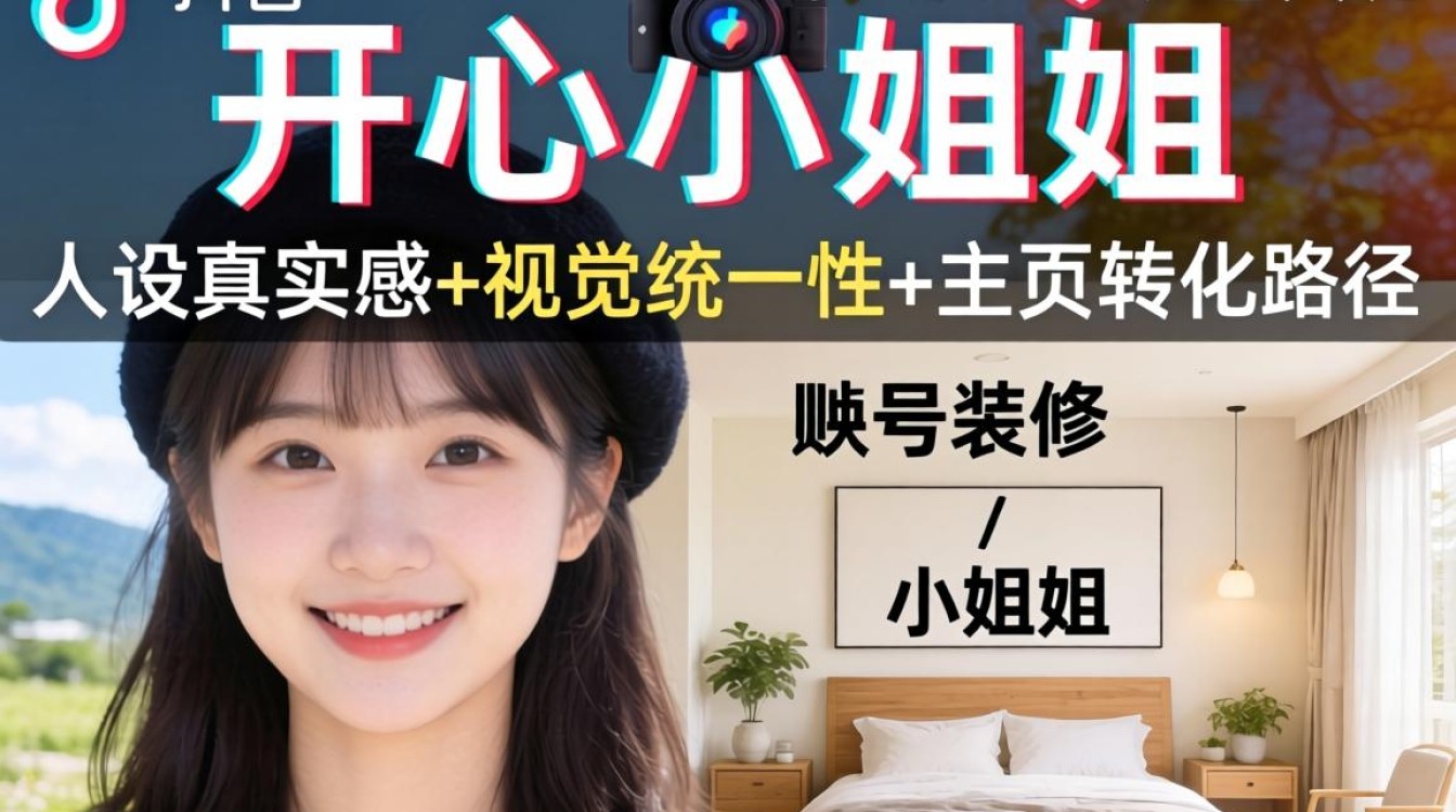 抖音开心小姐姐账号装修与主页优化技巧