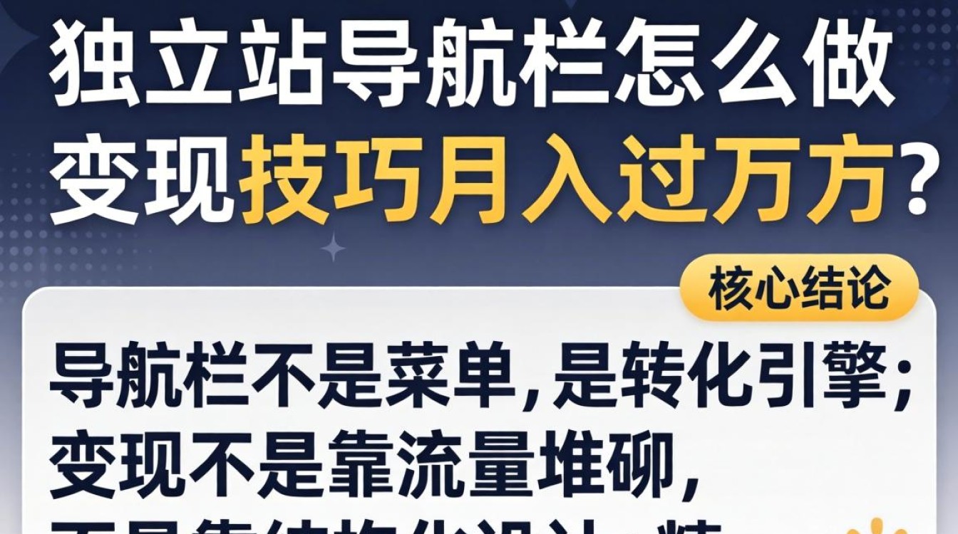 月入过万的独立站导航栏设计与运营技巧