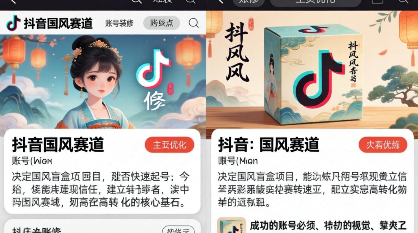 抖音国风盲盒账号装修与主页优化技巧