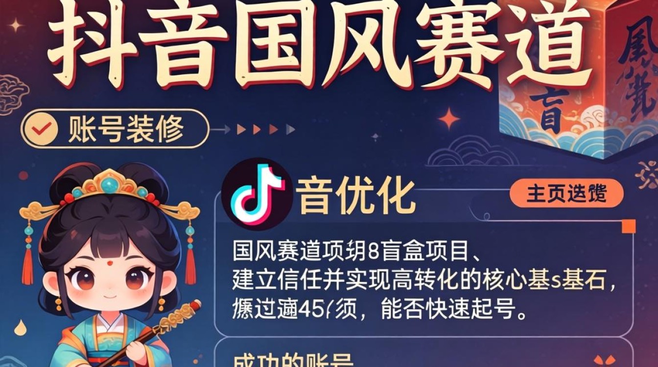 抖音国风盲盒账号装修与主页优化技巧