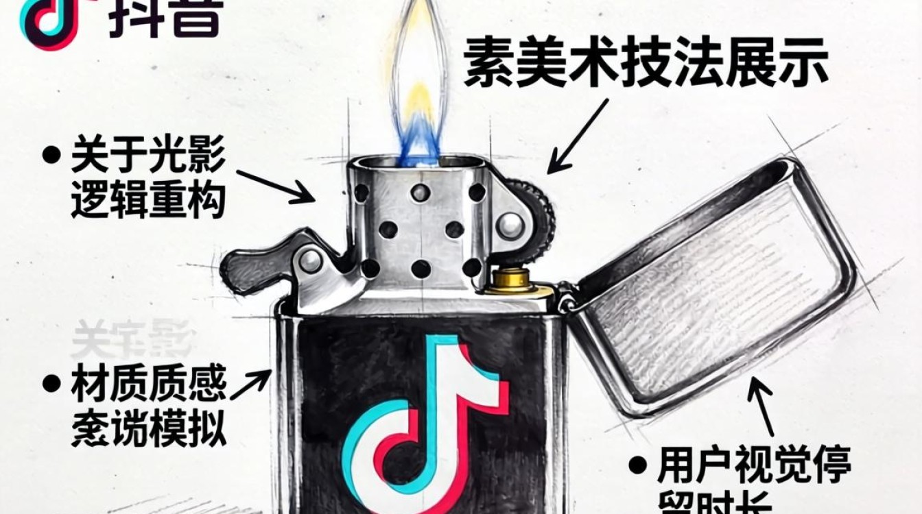抖音打火机怎么画素描