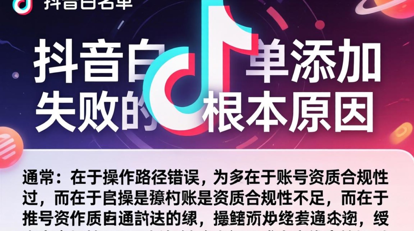抖音白名单添加失败原因及运营优化方法