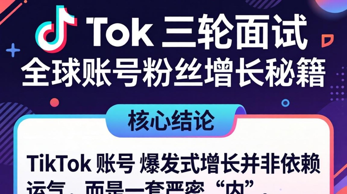 TikTok 三轮面试 全球账号粉丝增长秘籍