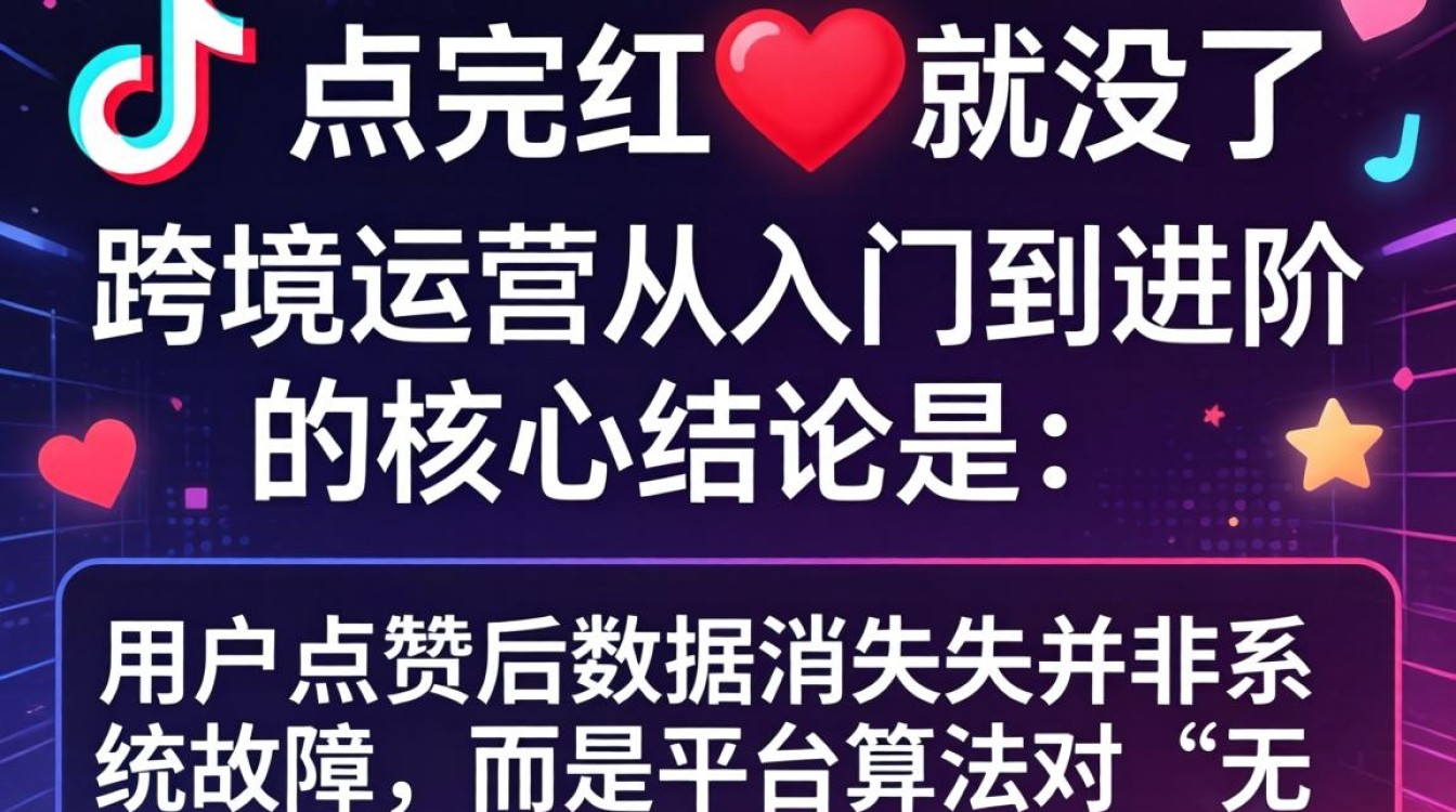 TikTok 点红心消失原因及跨境运营从入门到进阶