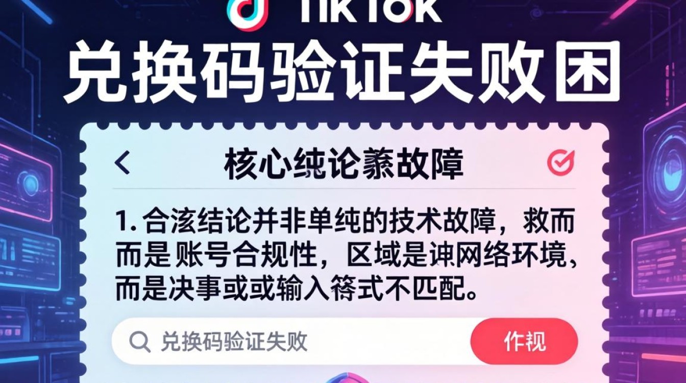 TikTok 兑换码验证失败怎么办