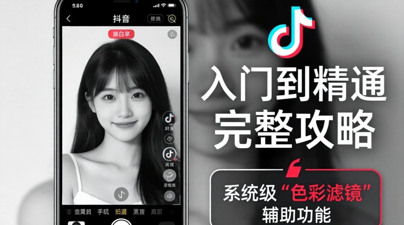 拍抖音手机屏怎么调黑白