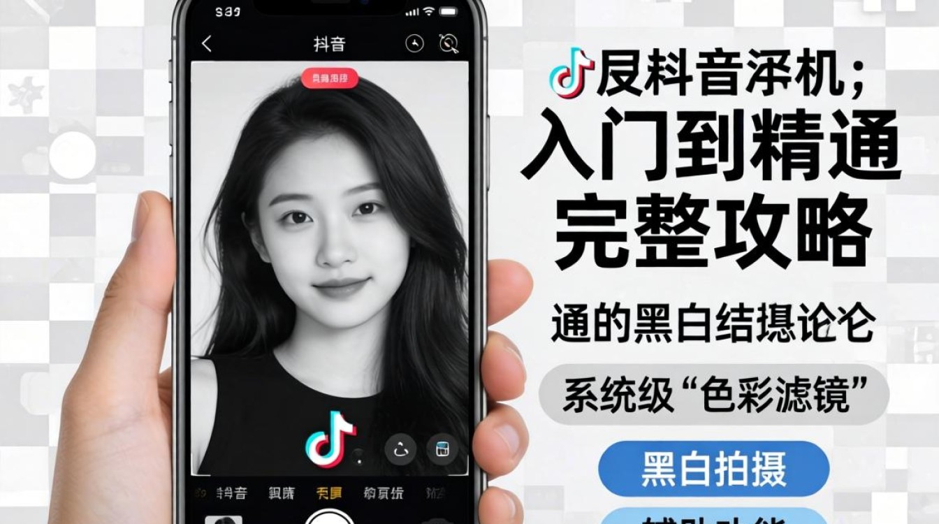 拍抖音手机屏怎么调黑白