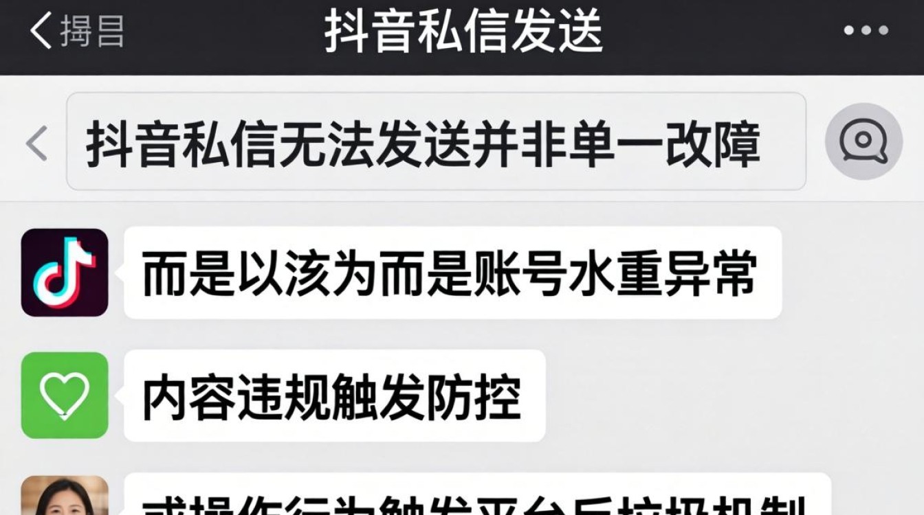 抖音私信发不出原因及解决方案