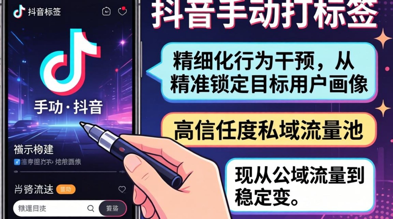 抖音号手动打标签怎么打