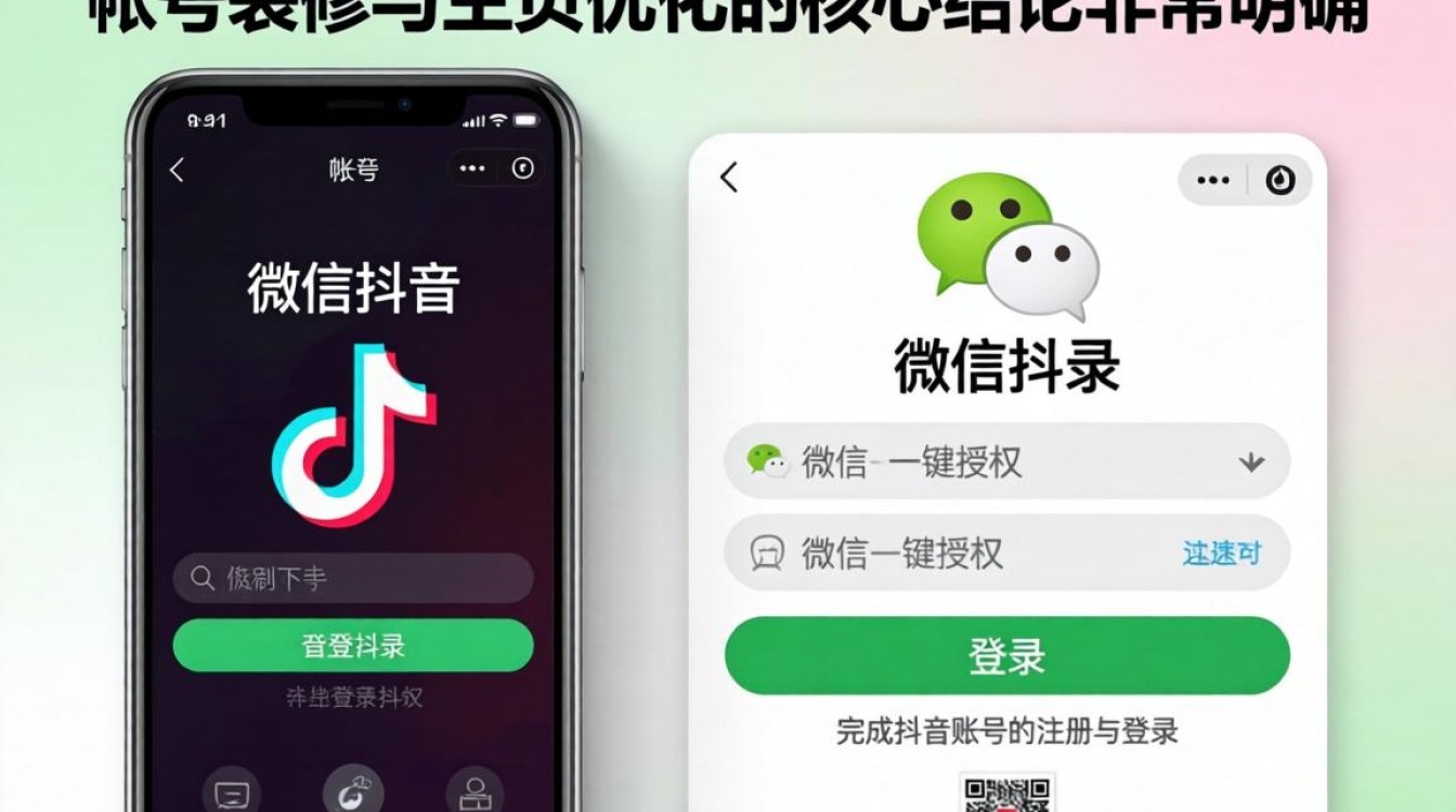 微信登录抖音与账号主页装修优化