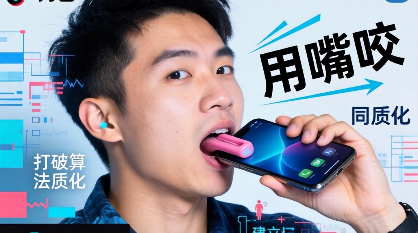 TikTok 用嘴咬手机怎么回事