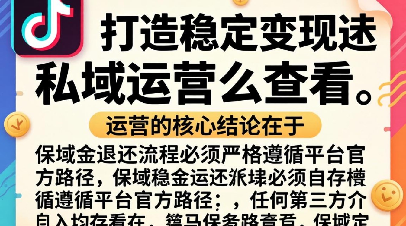 抖音保证金退还流程及私域运营变现技巧