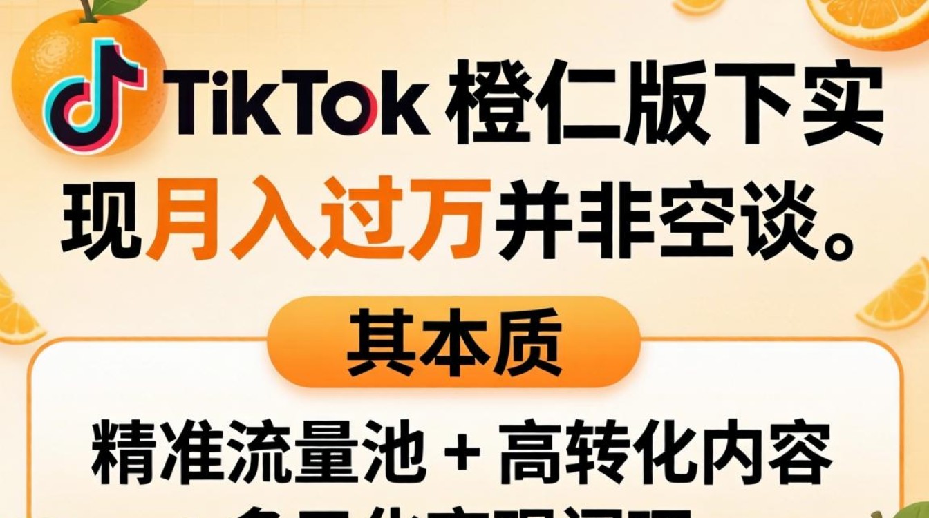 TikTok 橙仁版月入过万技巧