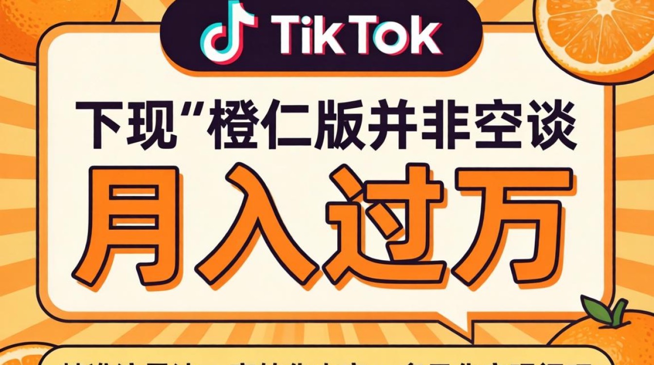 TikTok 橙仁版月入过万技巧