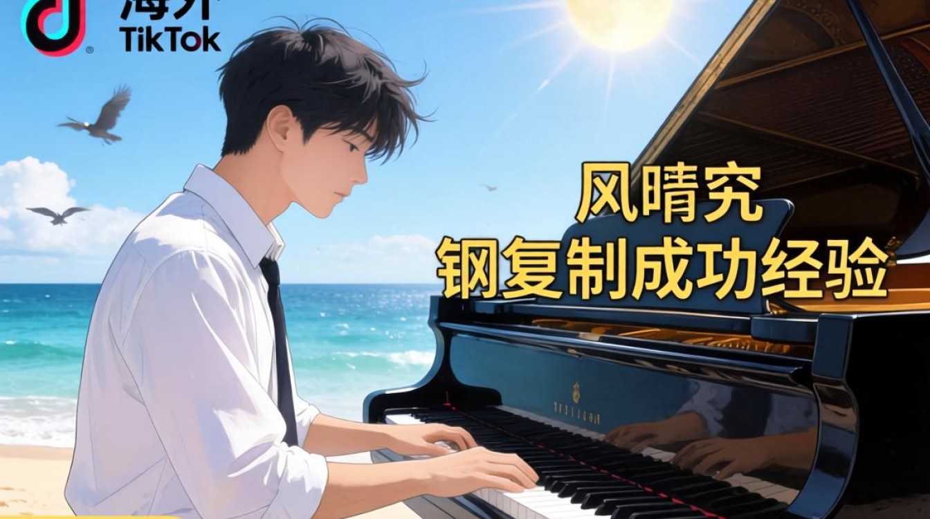 头部研究海外TikTok弹钢琴晴天