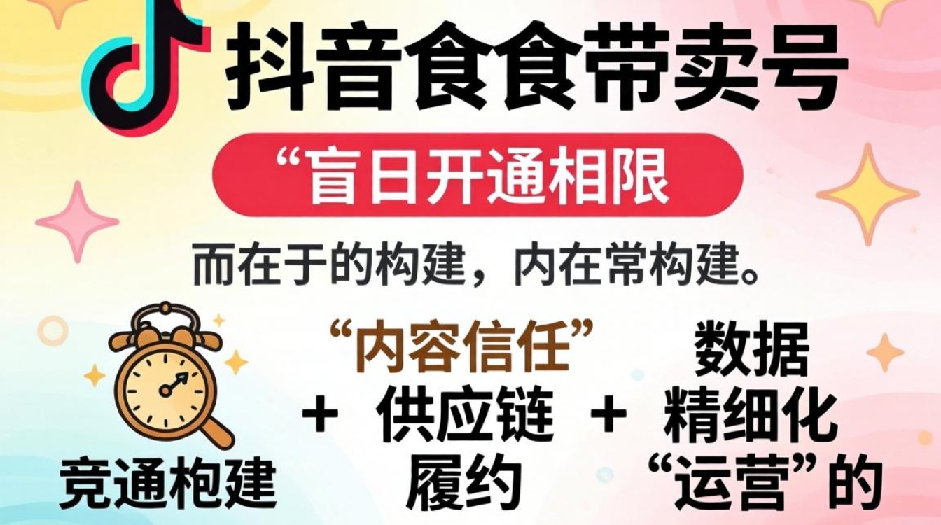 食品带货号开通流程与增长瓶颈突破技巧