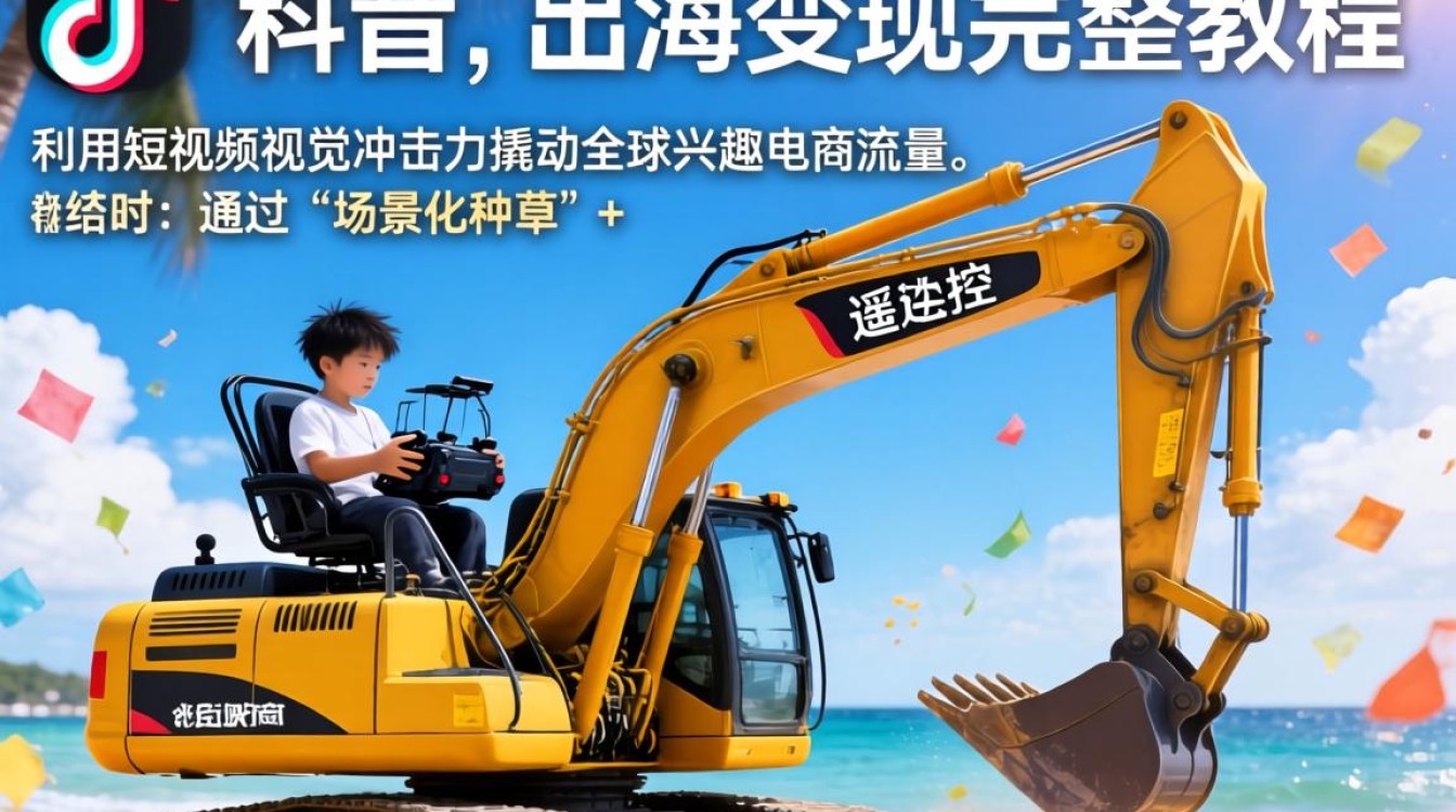 TikTok 遥控挖掘机 出海变现完整教程