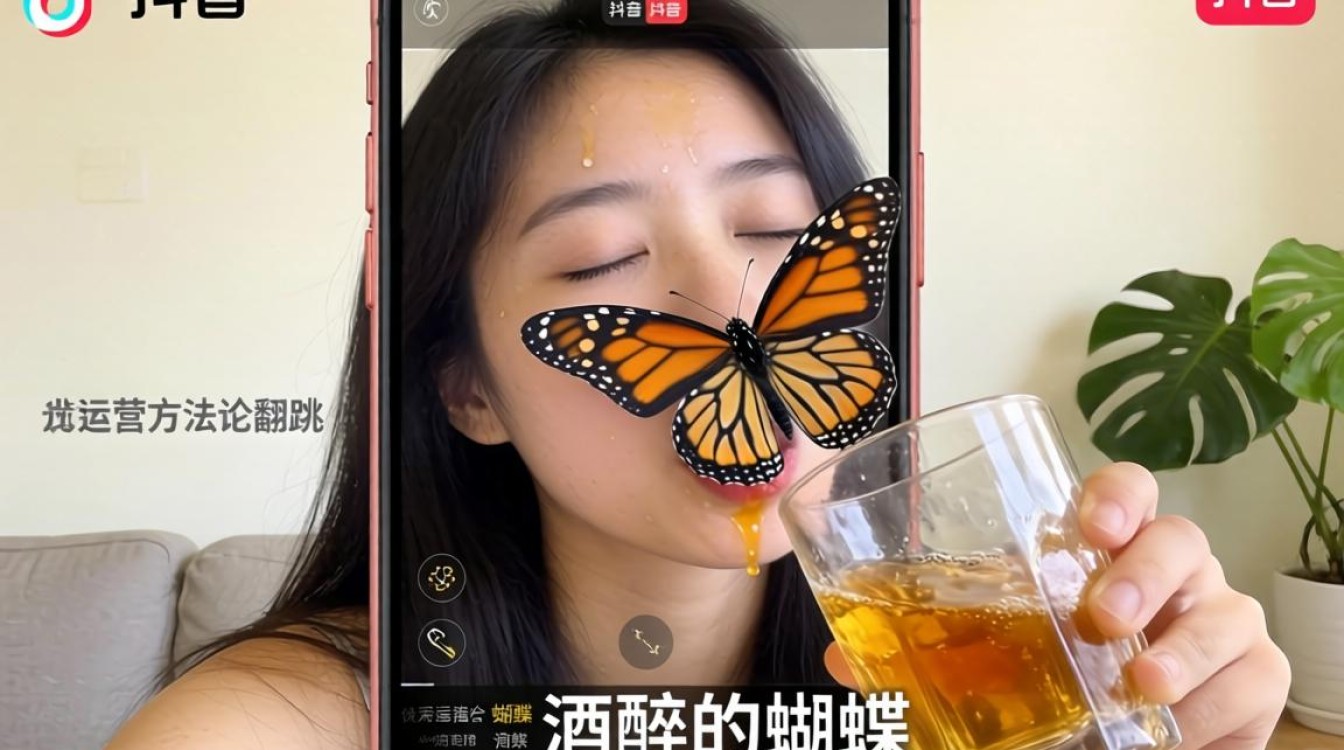 抖音里怎么拍酒醉的蝴蝶